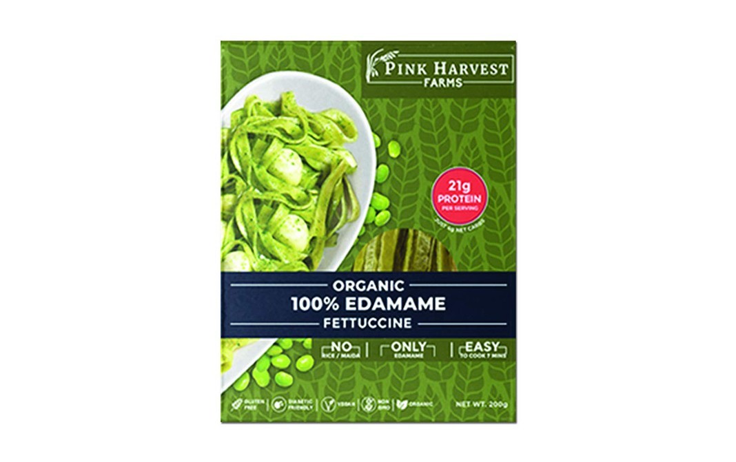 Pink Harvest Farms Organic !00% Edamame Fettuccine   Pack  200 grams